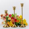3Pcs Exquisite Metal Romantic Candle Stand Gold Plated Tabletop Candle Holder  Hotel Decor