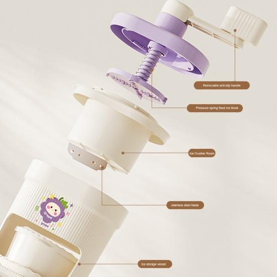 Tritaghiaccio a Manovella Lame in Acciaio Inossidabile Macchina Fai-da-te per Granita Estiva Macchina Manuale per Neve Artificiale Shaved Ice Essenziali per Cucina di Casa e Bar