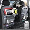 Leather Car Seat Back Organizer Bag With Foldable Trash Bin Multi-Function Storage Pouch Vehicle Interior