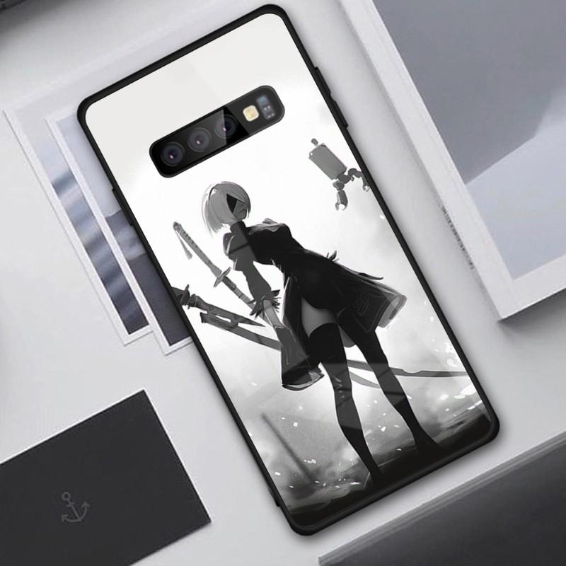 Cute Girl Nier Automata Phone Case For Samung A32 A51 A52 NOTE 10 20 S10 S20 S21 S22 Pro Ultra Black PC Glass Phone Cover