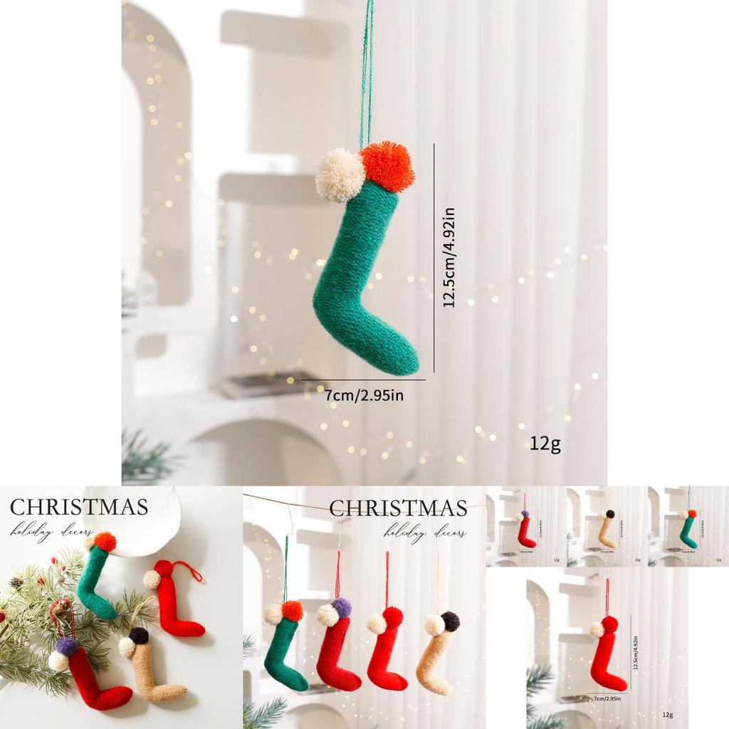 Creative Socks And Plush Ball Pendants Christmas Decoration Props For Holiday Tree Ornaments And Festive Scene Decor