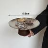 Retro Luxury Dessert Tray Exquisite Walnut Wooden High Tea Snack Fruit Dish Wedding Party Dessert Decor Home Hotel Supplies