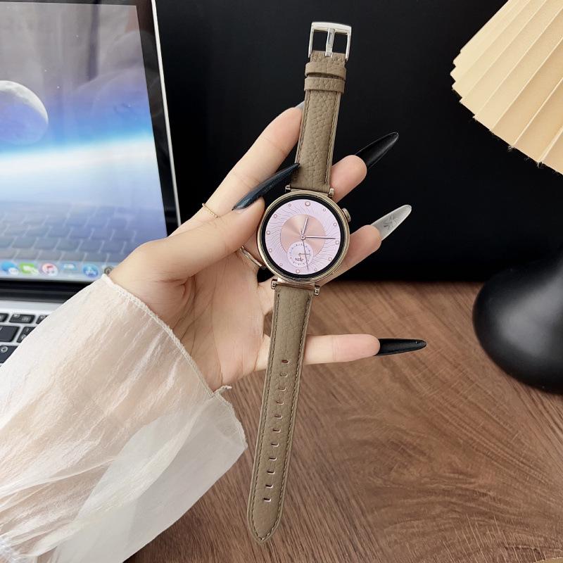 Lychee Grain Leather Strap for Huawei GT5/GT4 41mm Women's Watch, 18MM