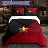 Belgium Football Pattern 3 Pieces Bedding Set Soft Microfiber Duvet Cover with Pillow Cases for Bedroom