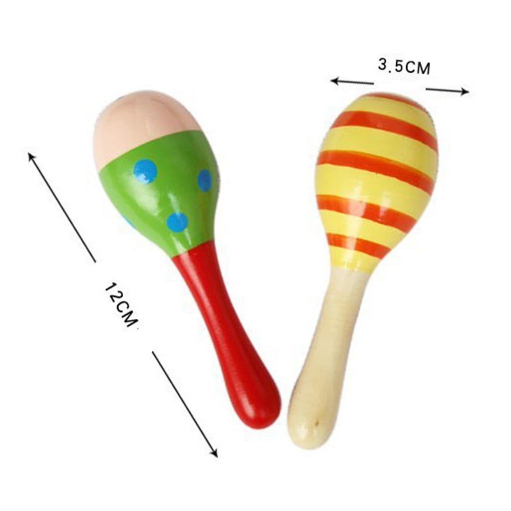 Small Maraca Cartoon Mini Wooden Percussion Maraca 0 To 3 Years Old Toddler Toy for Grasping Exercise