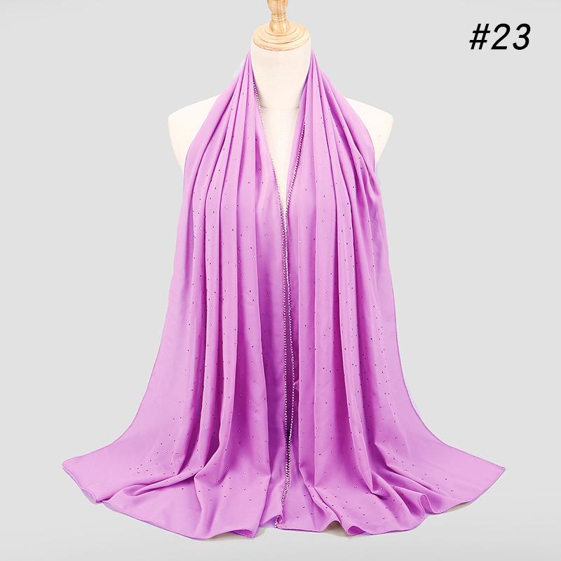 Lain Pearl Bubble Chiffon Diamond Rhinestone Shawl Scarf High Quality Shimmer Beads Headband Wrap Foulard Muslim Hijab Sjaal