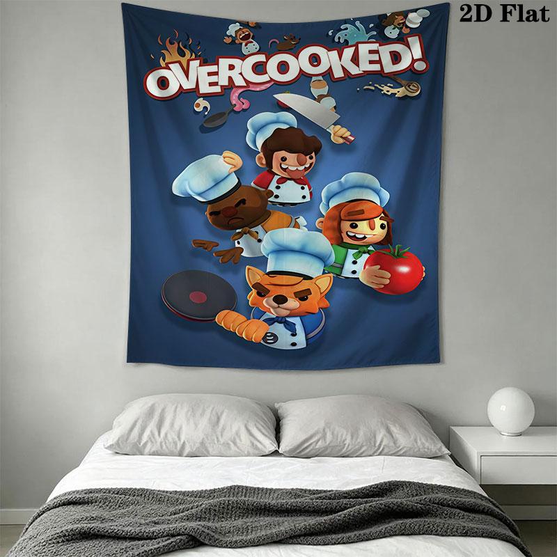 Overcooked poster Wall Hanging Printed Fabric Blanket Decorative Tapestries for Bedroom Living Room Home Decor