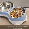 Raised Neck Protection Cat Ear Pet Double Bowl Anti-spill Pet Feeding Bowl  Small Pet Food Bowl