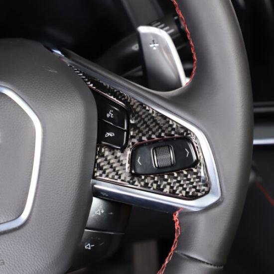 Real Carbon Fiber Steering Wheel Button Cover Trim For C8 Corvette -2025 US