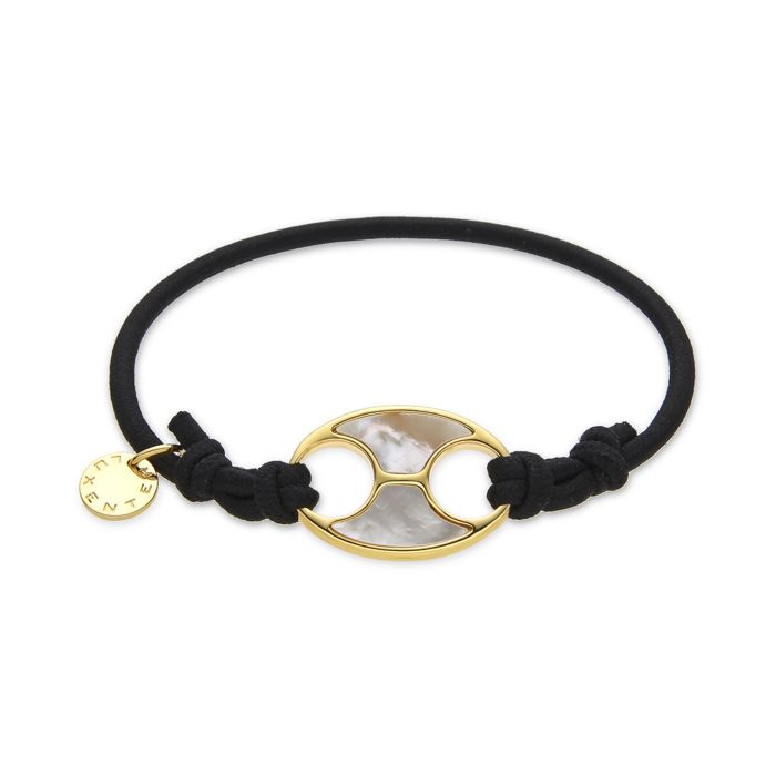 Chouchou en nacre blanche avec finition or jaune 18 carats - Idmo