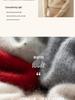 Autumn/Winter 2025 Women's Cashmere Sweater: Round Neck, Button-Up, Loose Fit, Color Block Long Sleeve Knit