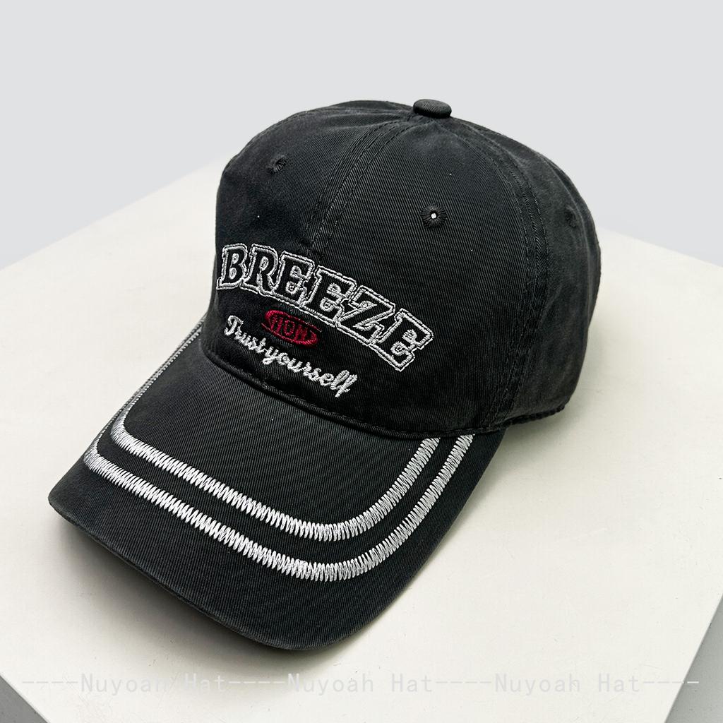 Baseball Striped Stitching Embroidered Letterings Alphabet KFashion Style Korean Women Men Her Him For Fresh Caps Peaked Hats Sunshade Personal