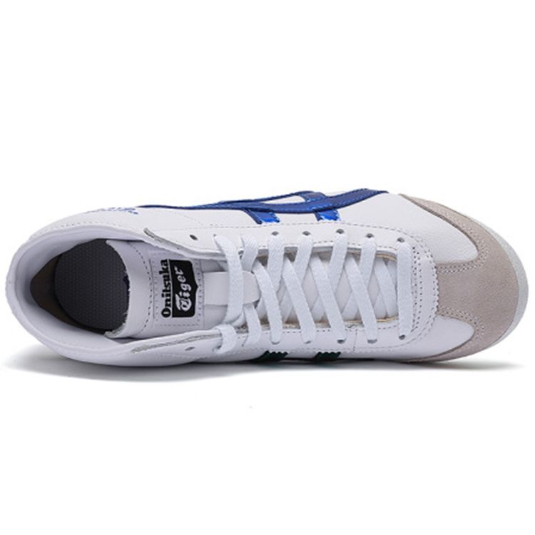 ONITSUKA TIGER Mexico Mid Runner Comfortable Durable Lightweight High-Top Casual Running Shoes Unisex Sneaker White Blue 1183A658-100