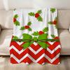 Christmas Snowman Bow G-Gingerbread Man Flannel Soft Warm Plush Blanket Sofa Living Room Hogar Bedroom Gift Home Car Portable