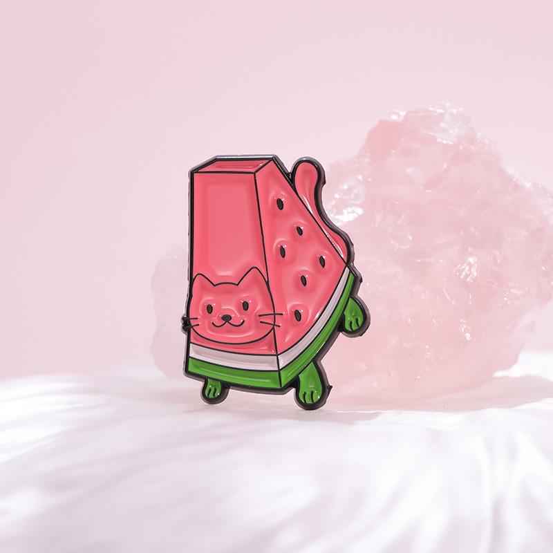 Charming Cute Cartoon Fruit Brooches Featuring Adorable Strawberry Watermelon Grape Designs