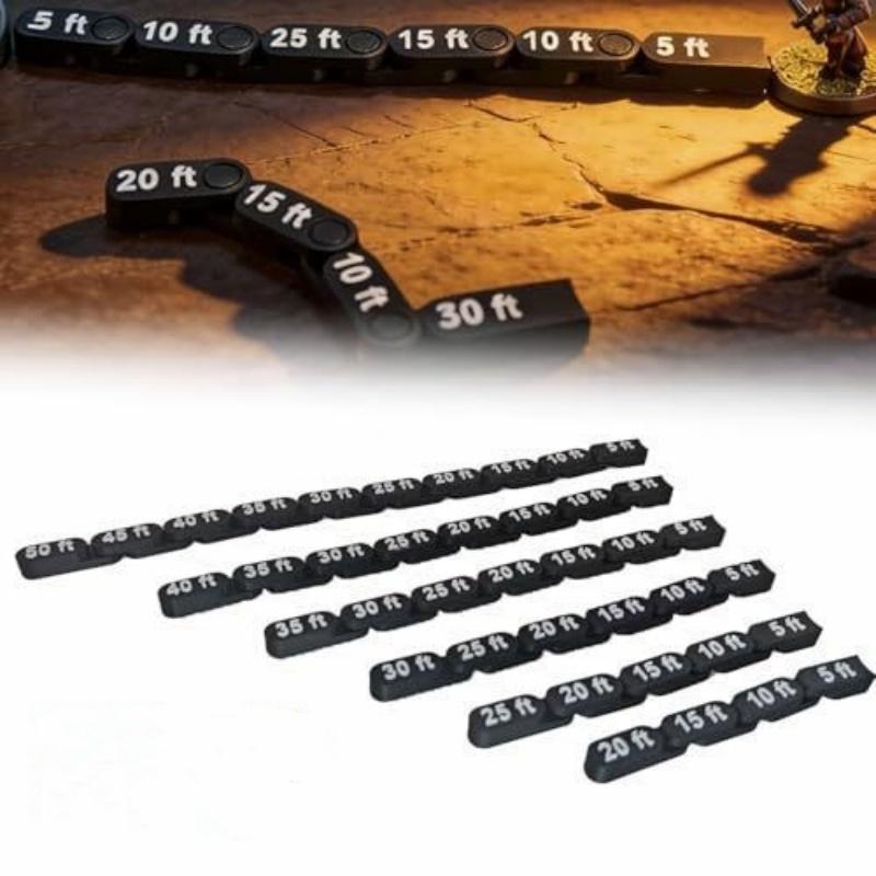 Flexible Chain Measuring Gauge for DND, Pathfinder & Wargaming Board Games Compatible Tool for Measuring Curves & Corners