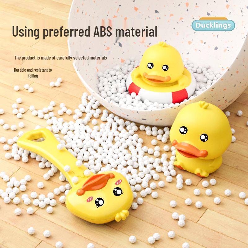Children's 8-Piece Bath Toy Set: Yellow Duck, Net Scoop, Clockwork Duck, Water Spray Gun, and Shower Toys