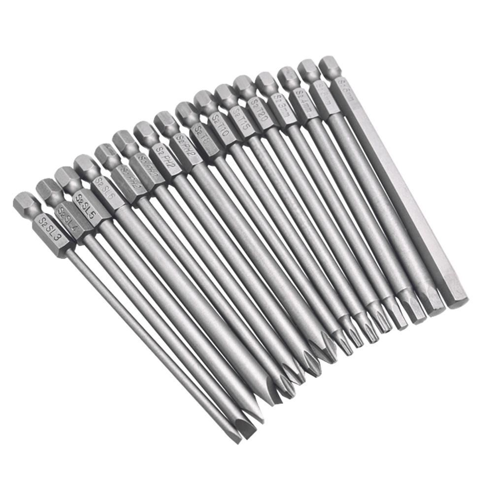 16-teiliger Satz Schrauberköpfe Sechskant Kreuzschlitz Hohl Schrauberkopf Kombination 100mm Lang Schraubendreher Einfach und Bequem