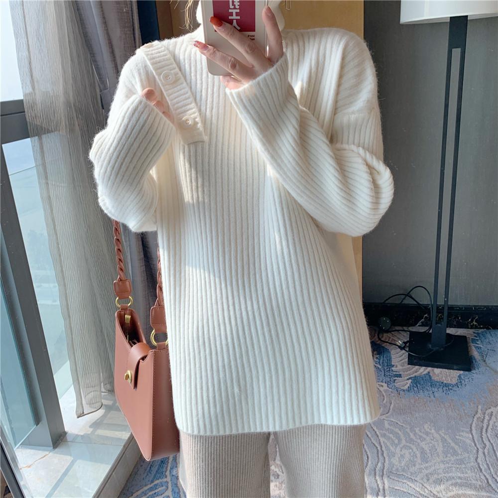 Sweater Pullover Women 2023 Autumn/Winter Candy Versatile Outwear Reduce Age  Korean Long Sleeve High Collar Sweater Female