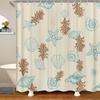 Vibrant Sea Life Watercolor Print Water-Resistant Shower Curtain With Colorful Shells And Fish For Ocean-Themed Bathroom Decor