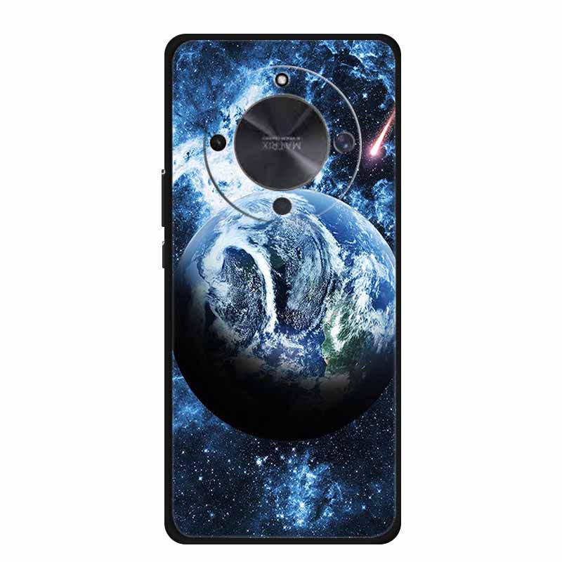 Phone Case For Honor X70 5G 2025 Case X 70 Coque Flowers Black Silicone Soft Back Cover For Honor X70 Cases HonorX70 Funda 6.79"