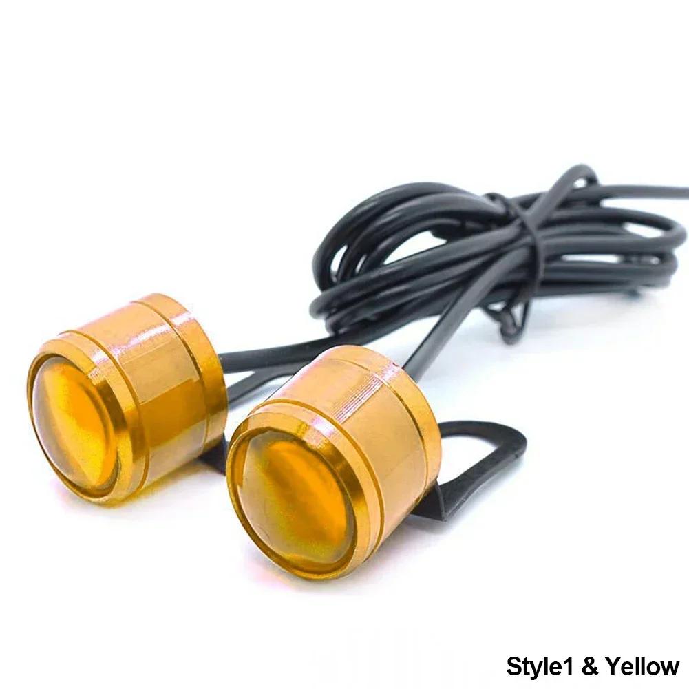 2 Stück LED 12V Tagfahrlicht Motorradzubehör Motorrad Strobe Fahrleuchten Super Helles Adlerauge Nebelscheinwerfer Scheinwerfer