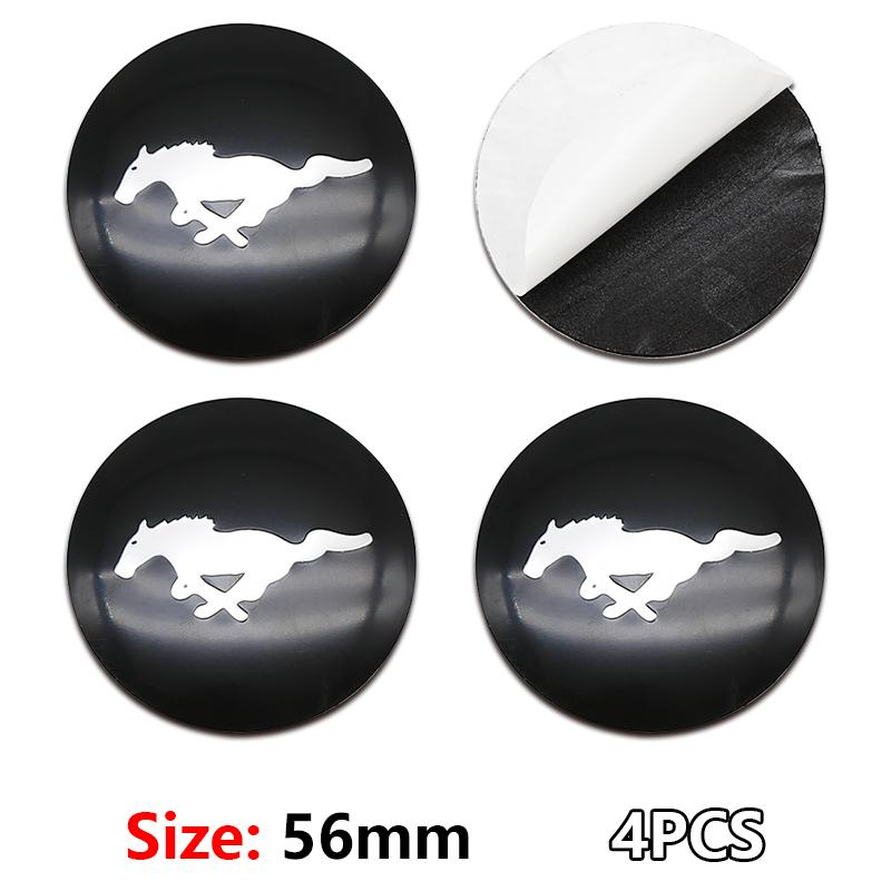 4pc 56MM Car Wheel Center Hub Caps sticker Tire Rim Covers stickers Auto Accessories For ST Fiesta Shelby Edge Kuga Mustang