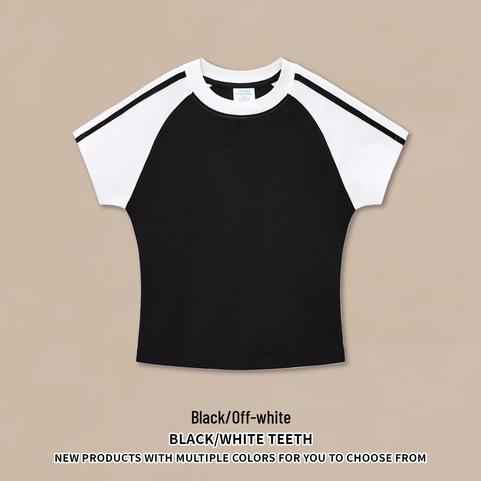 DE Women s Retro Raglan Sleeve Striped Slim-fit T-shirt Medium
