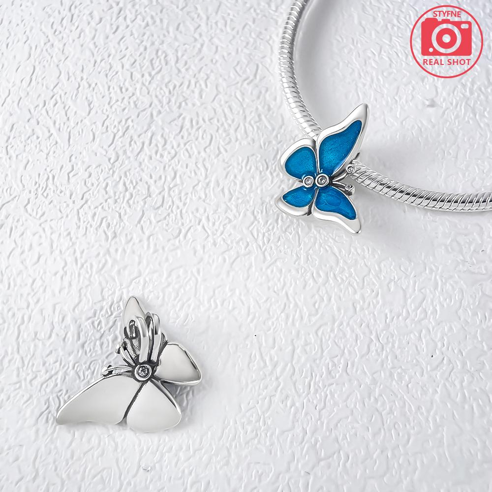 Blue Butterfly Beads Copper For Charms Copperoriginal Bracelet For Jewelry Making