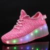 New Code Children's Single-wheel Runaway Shoes Vibrating Luminous Sole Double-wheel Colorful Light Wheel Shoes
