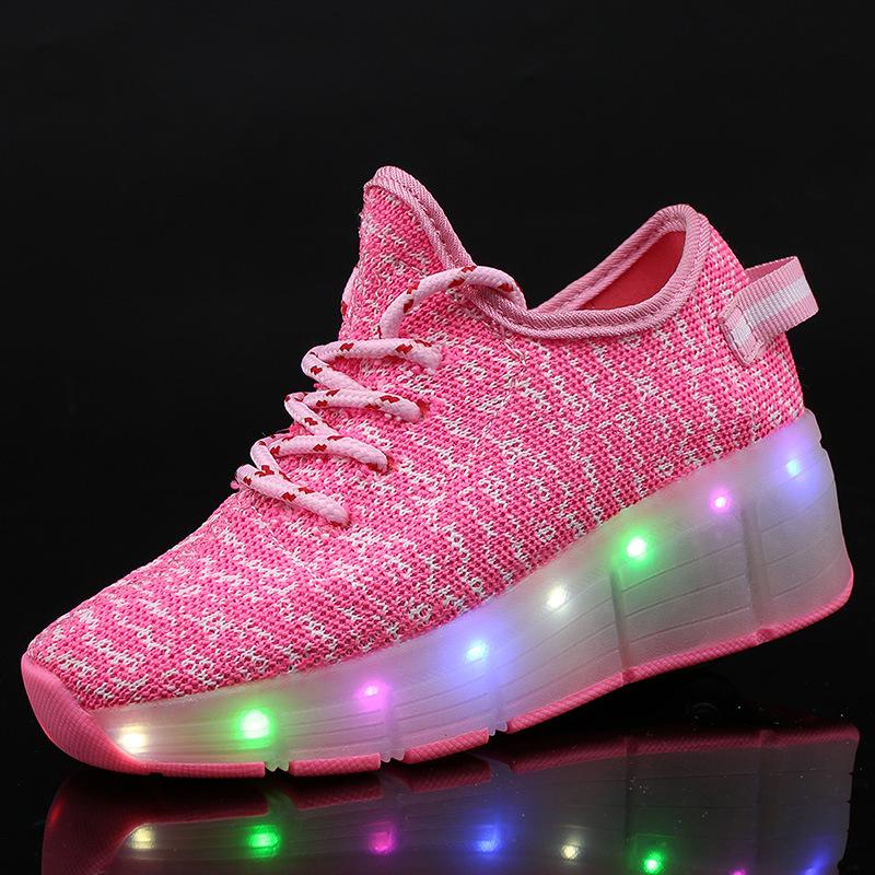New Code Children's Single-wheel Runaway Shoes Vibrating Luminous Sole Double-wheel Colorful Light Wheel Shoes