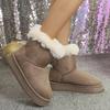Large size thick-soled fluffy snow boots winter new warm velvet short boots non-slip cotton boots