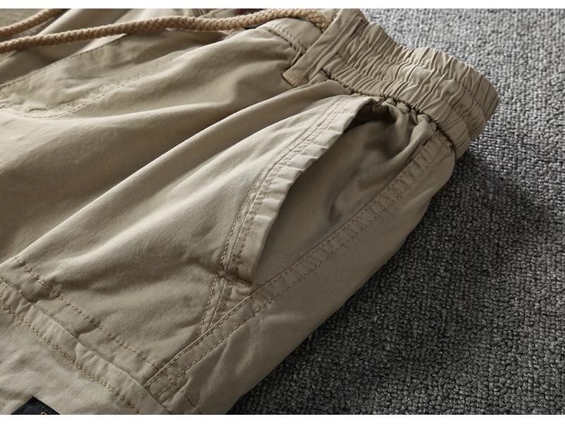Men's American Retro Workwear Five-Point Shorts: Summer Comfort, Loose Fit, Multi-Pocket, Mid-Length