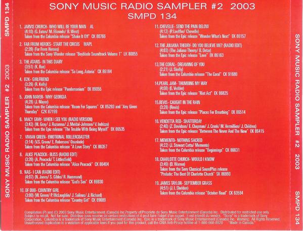 CD VARIOUS Sony Music Radio Sampler 2 2003 SMPD134 Sony Music 2003 Canada Rap HipHopRB Used