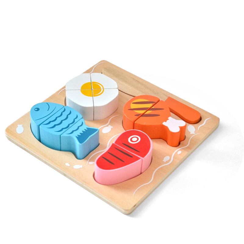 Wooden Fruit & Vegetable Cutting Toy: Early Learning Kitchen Play with Velcro