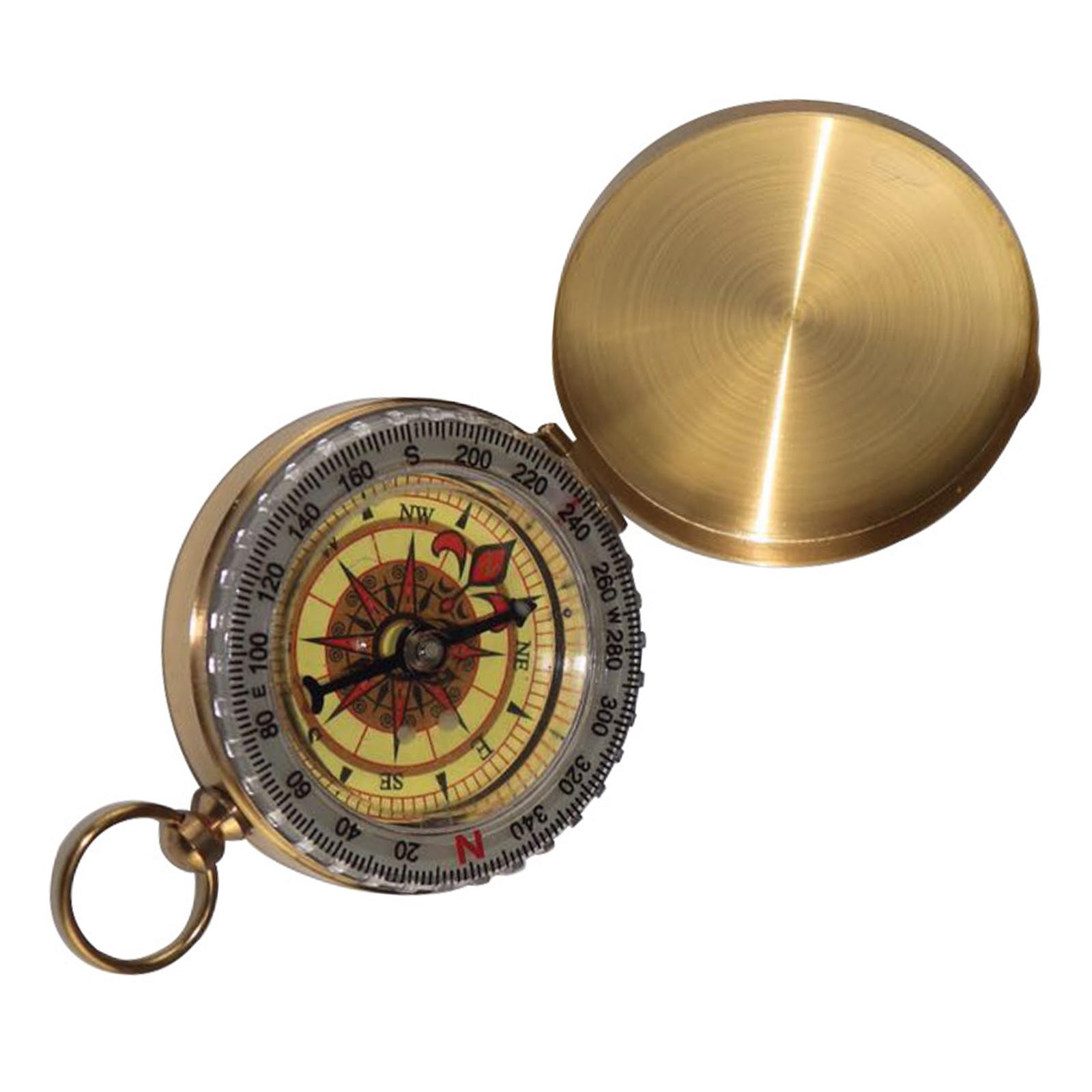 

Outdoor Camping Pocket Compasses with Cover Coppers Luminously Compasses Portable Navigation Tool Travel Gift 1