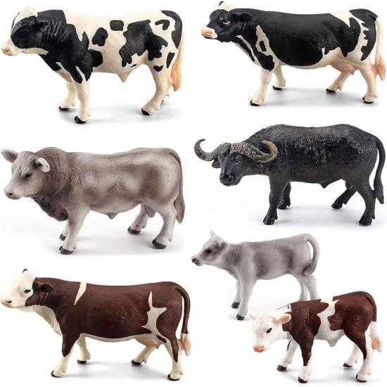 LC JoyCre Cow Figure Toys 4PCS Realistic Big Cows Figurines Toys for Toddlers Simmental Cows Holstein Cow Figures for Kids Birthday 3 4 5 6 Year Old
