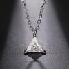 Ladies' Triangular Pendant Necklace with Triangular Synthetic Zircon Inlay, Elegant and Minimalist Collarbone Chain