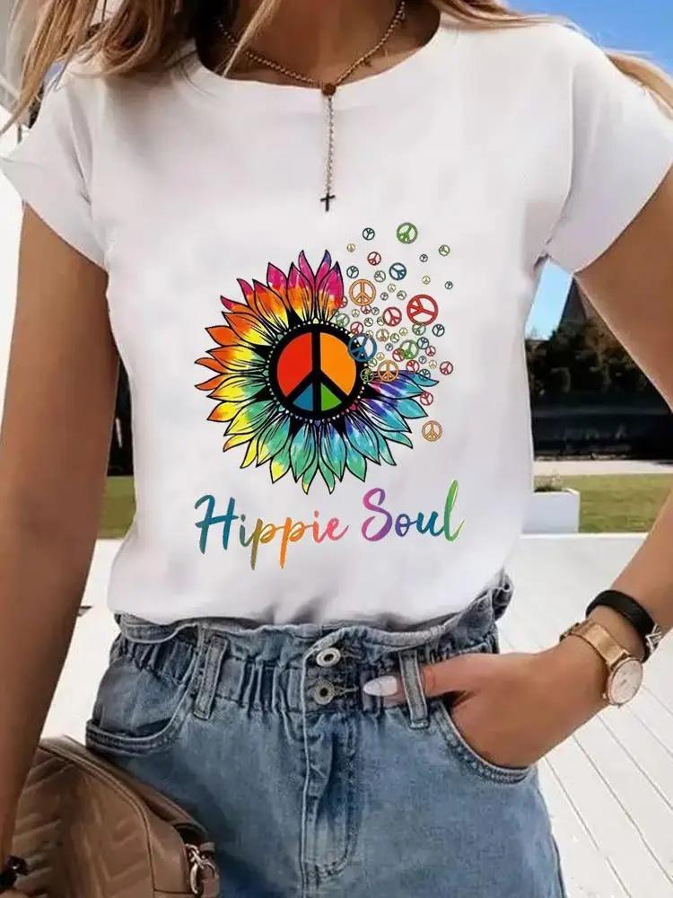 

Love Flower Sweet Lovely Fashion Print Women Oneck Clothes Graphic Tshirt Short Sleeve Clothing Lady Top FeUnisex Shirt Tee S