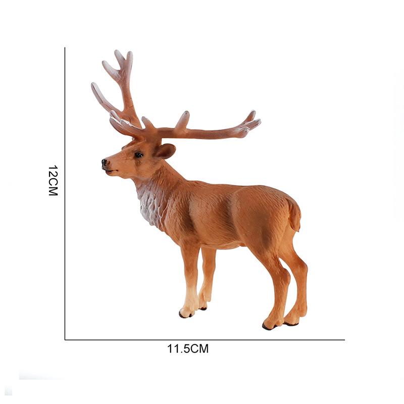 Children s Wild Animal Deer Stallion Figurine: Solid Plastic Toy Ornament