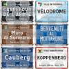 Tour de France Radrennen Radfahren Wahrzeichen Metallplakette Verkehrsschilder Österreich Italien Alpe d Huez Alto de L Angliru Poggio