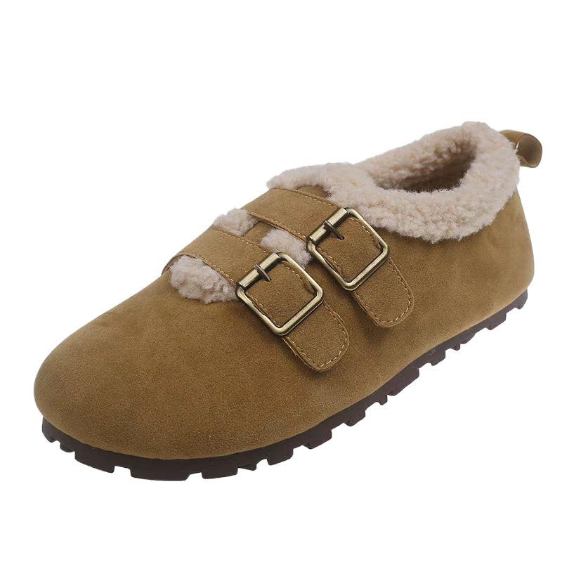 Birken shoes women's shoes winter velvet warm cotton shoes 2025 new winter one-pedal beanie shoes Birken wool shoes