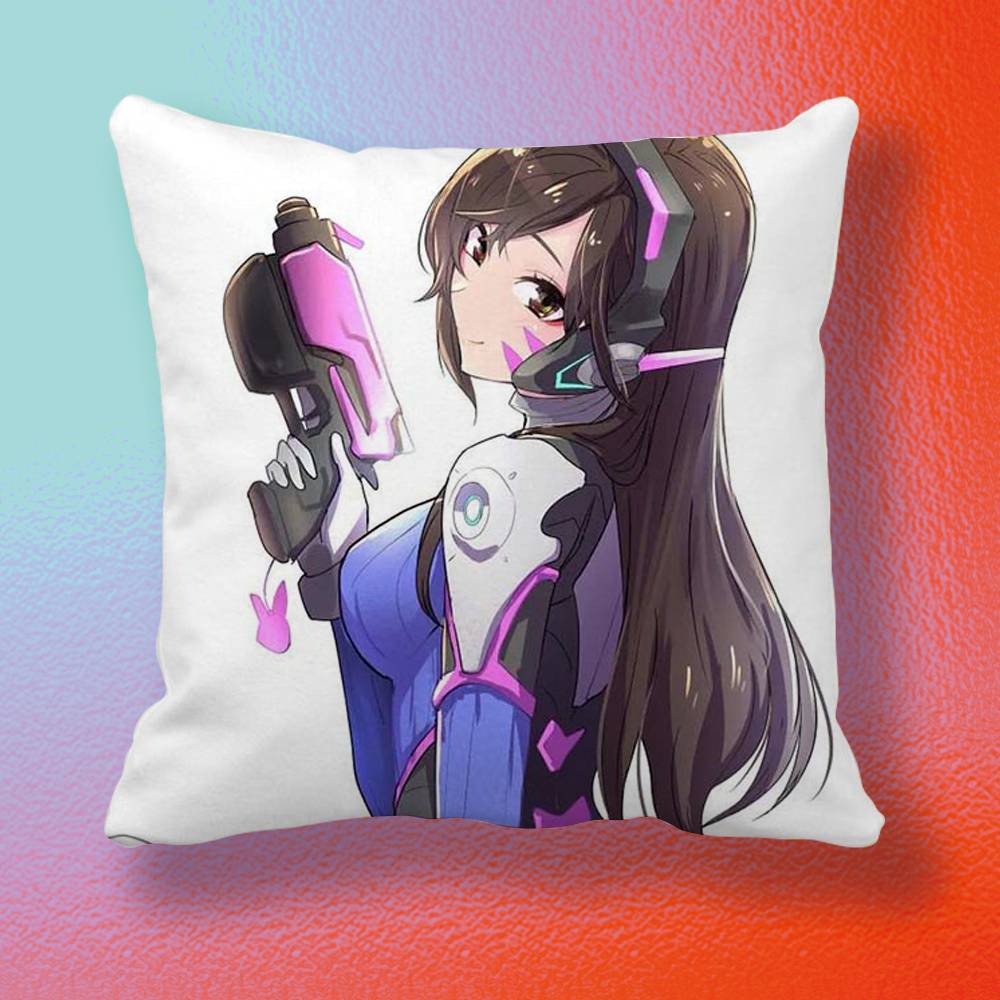 Pop Game OOverwatch Doublesided printed pillow cover Solid color minimalist pillowcase fits all bedroom styles
