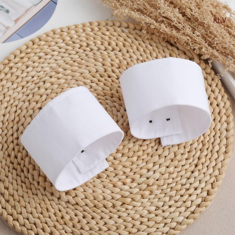 Simple Wrist Cuffs Detachable Wristband Elegant Black Buttons Shirt False Simple Cuffs for Sweater