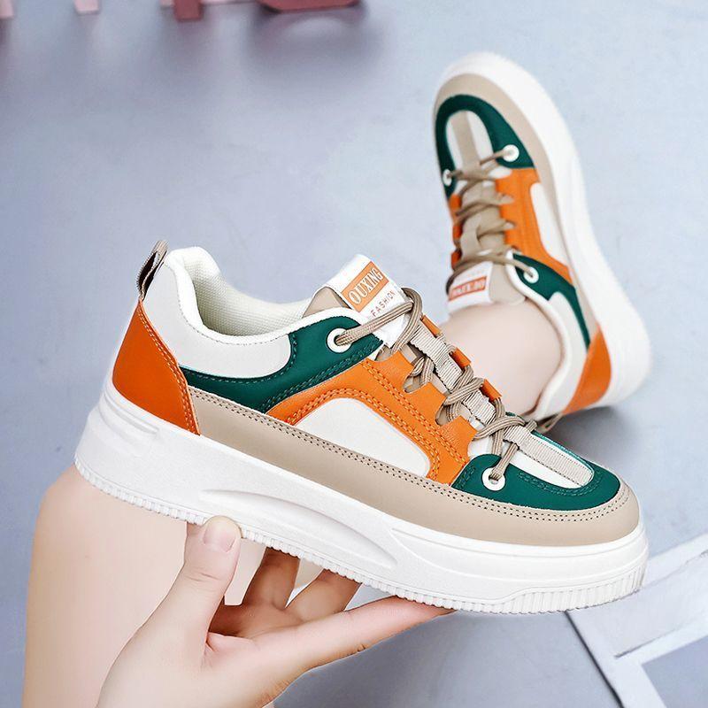 

Весенне-осенние новые белые туфли женские туфли на все случаи жизни и легкие кеды цветовая гамма платформа повседневный спорт 40 зелёный