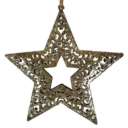Hanging Star Pendant Gold 20X10Cm