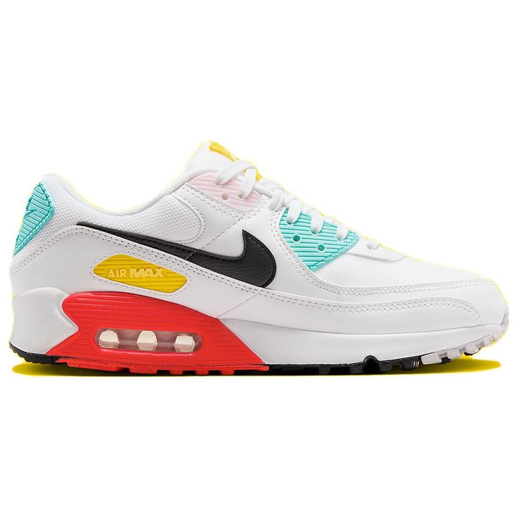 Nike  Air Max 90 Spring Multi-Color Women Sneakers White Pink-Foam Bright-Crimson FZ3622-100