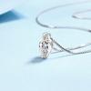 Tezzc 1ct Moissanite Necklaces for Women Marquise Shape Pendant S925 Silver with Gold Plated Party Necklace Design Chain Jewelry
