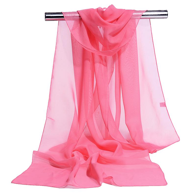 Eșarfă de mătase din șifon cu imprimeu floral de primăvară 2021 - Design lung și ușor pentru femei