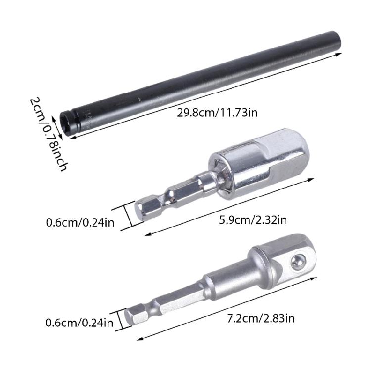 9/16" Hohlsteckschlüssel mit 1/2" Schlagschrauber-Adapter und Sechskantschaft für Anwendungen mit erweiterter Reichweite über Kopf